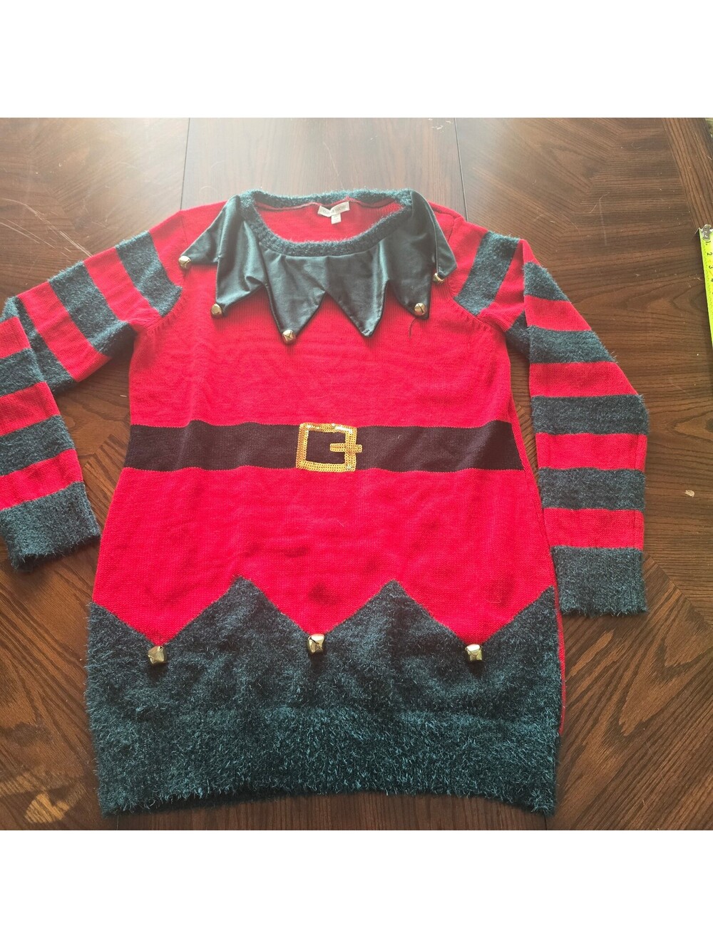 Celebrate Together red elf sweater